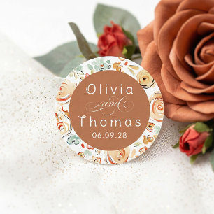 Adesivo Casamento de outono elegante floral terroso capric