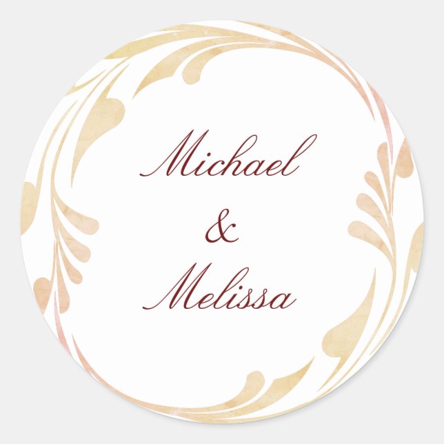 Adesivo Casamento de Outono Enrolado (Frente)