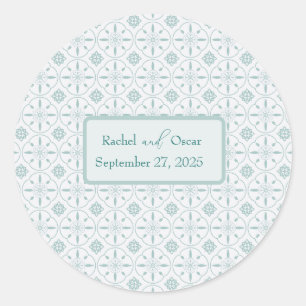 Adesivo Casamento de padrão azul Pastel