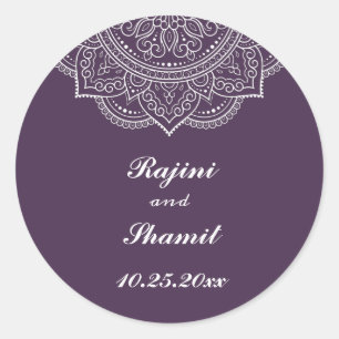 Adesivo Casamento de Paisley Índio Branco Elegante EggPla