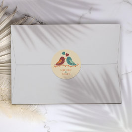 Adesivo Casamento de Pássaros de Amor