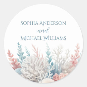 Adesivo Casamento de Pastel Coral Reef-Beach- Stickers Cas