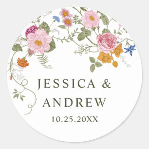 Adesivo Casamento de Pastel Pink Bohemian Wildflower