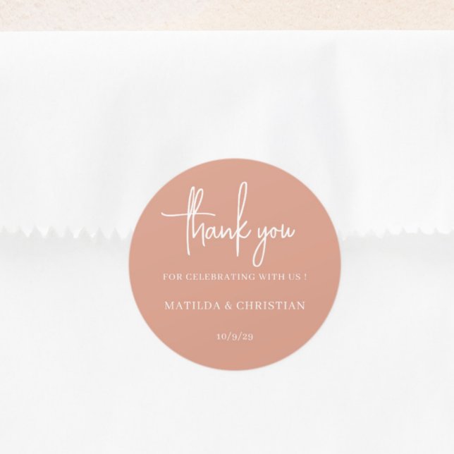 Adesivo Casamento de Peach minimalista (Criador carregado)