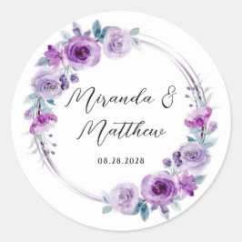 Adesivo Casamento de Peões de Aquarela Roxa