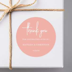 Adesivo Casamento de Pêssego com Blushing minimalista
