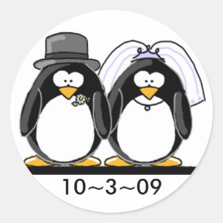 Adesivo Casamento de Pinguins