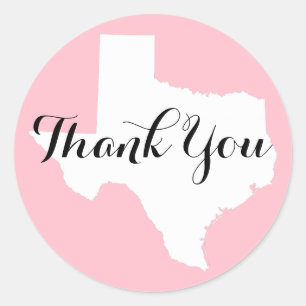 Adesivo Casamento de Pink White e Black Texas Obrigado