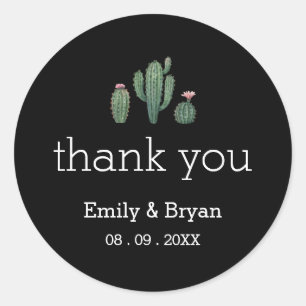 Adesivo Casamento De Plantas Cactus Obrigado Sticker