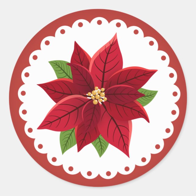 Adesivo Casamento de Poinsettia de Natal (Frente)