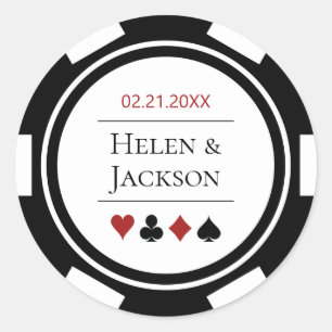 Adesivo Casamento de Poker em Black and White Las Vegas
