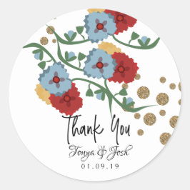 Adesivo Casamento de Pontos Festivos Faux Floral Mexicano