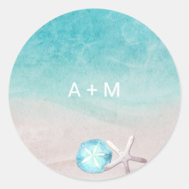 Adesivo Casamento de praia com aquarela tropical