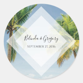 Adesivo Casamento de Praia de Palmeiras Tropicais
