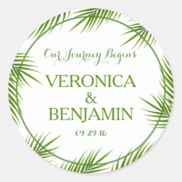 Adesivo Casamento de Praia de Palmeiras Tropicais