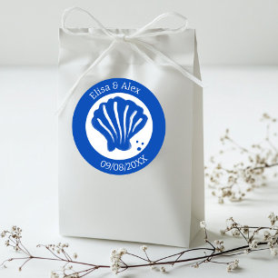Adesivo Casamento de praia de Seashell Blue White PERSOM