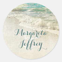 Adesivo Casamento de Praia de Teal Sea Waves