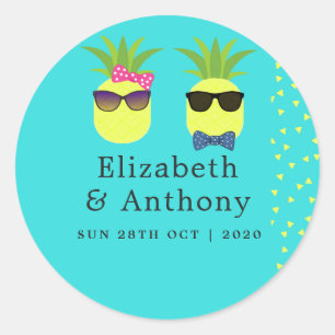 Adesivo Casamento de Praia de Turquesa e Lemon Summer