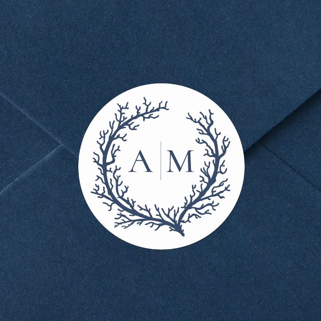 Adesivo Casamento de praia em Monograma Elegante (Criador carregado)