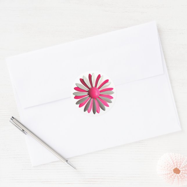 Adesivo Casamento de Primavera de Verão com Flor MOD Rosa (Envelope)