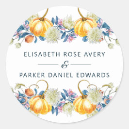 Adesivo Casamento de Pumpkin Floral de Queda Personalizada