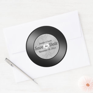 Adesivo Casamento de Registro de Vinil Retro Salvar a Data