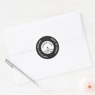 Adesivo Casamento de Registro de Vinilo de Música Retrora