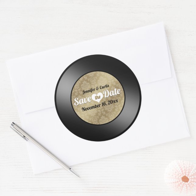 Adesivo Casamento de Registro de Vinilo Retroativo Salva a (Envelope)
