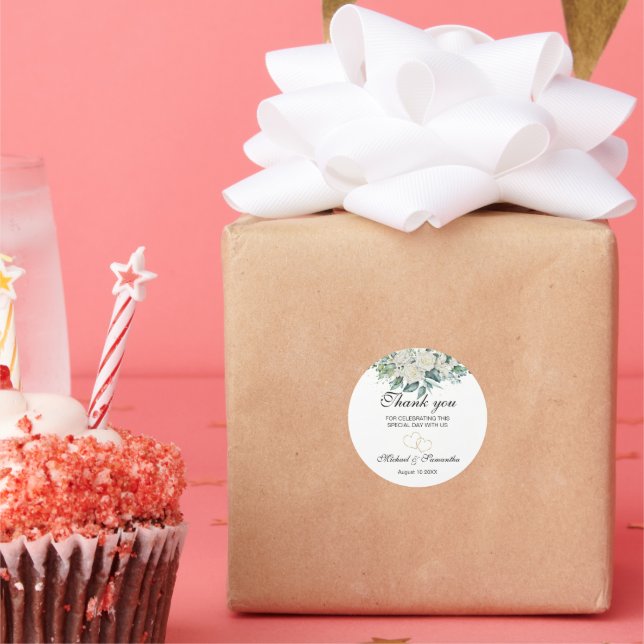 Adesivo Casamento de Rosa Branca Elegante e Lírios (Festa)