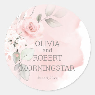 Adesivo Casamento de Rosa de Aquarela Rosa-Rosa