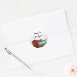 Adesivo Casamento de Rosa de Laranja de Ferrugem Espelhada