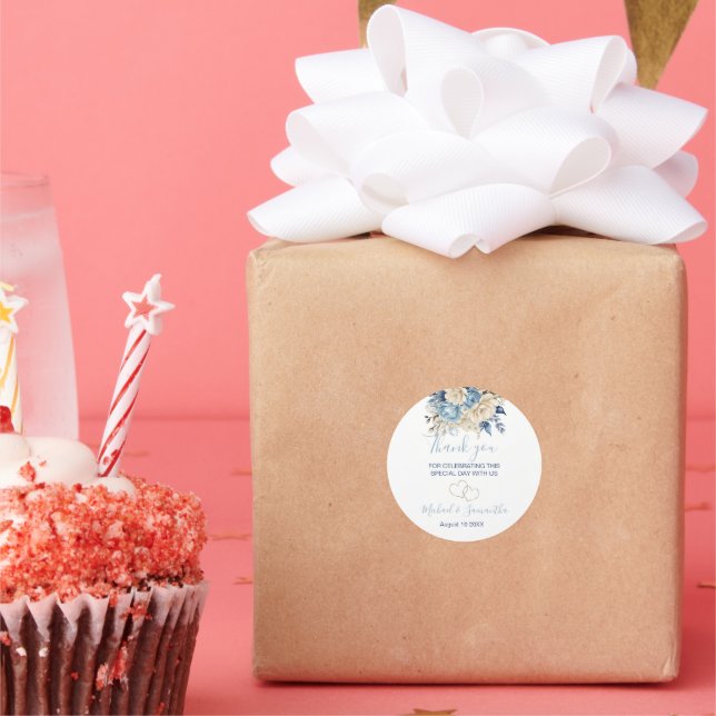 Adesivo Casamento de Rosa de marfim e azul legante (Festa)