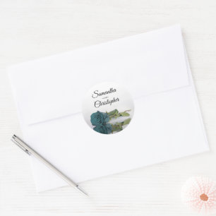 Adesivo Casamento de Rosa de Teal Longa e Estemed Espelhad