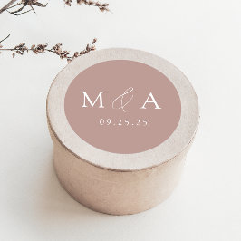 Adesivo Casamento de Rosa Monograma com Elegante Moderno