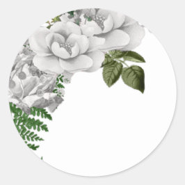 Adesivo Casamento de Rosas Brancas e Ferns