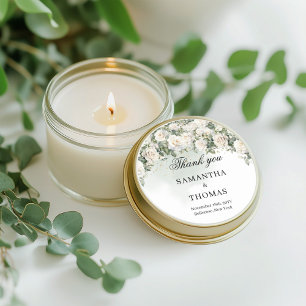 Adesivo Casamento de rosas brancas e folhagem verde