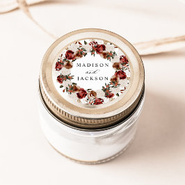 Adesivo Casamento de Rosas Burgundy Rústico e Marfim