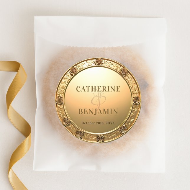 Adesivo Casamento de Rosas Dourados e Xingados Opulentos (Criador carregado)