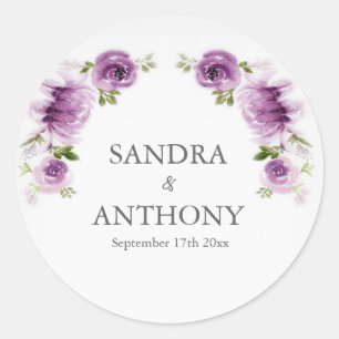 Adesivo Casamento de Rosas e Peônias Fuchsia em Aquarela