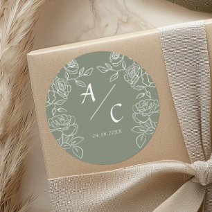 Adesivo Casamento de Rosas Francesas em Oliva Elegante