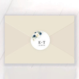 Adesivo Casamento de Rosas marinhos Azul e Brancas