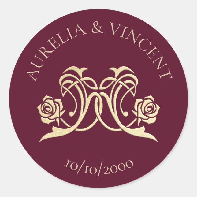 Adesivo Casamento de Rosas Reais Medieval (Frente)