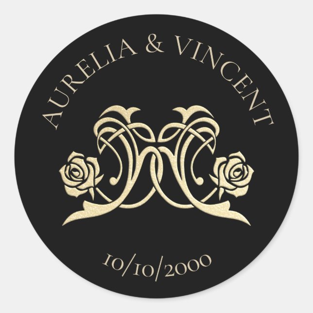 Adesivo Casamento de Rosas Reais Medieval (Frente)