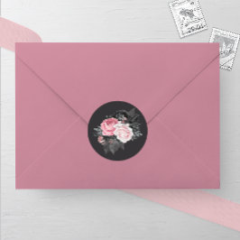 Adesivo Casamento de Rosas Rosa e Negra