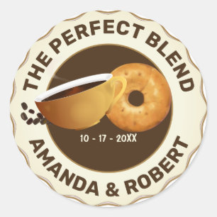 Adesivo Casamento de Rosquinha de Café de Mistura Pefect