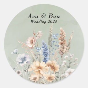 Adesivo Casamento de Sage Green Dusty Blue Selvagens