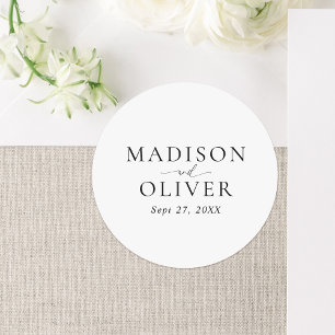 Adesivo Casamento de Script Clássico Simples Minimalista
