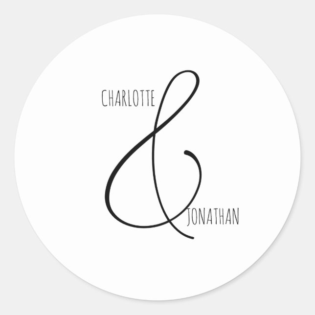 Adesivo Casamento de Script de Caligrafia Elegante Chic Mi (Frente)