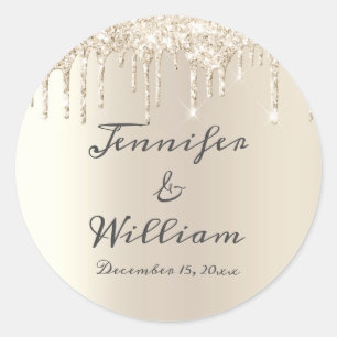 Adesivo Casamento de Script Elegante Com Glitter Derruband