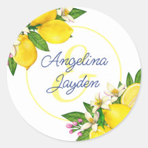 Casamento de Script Elegante de Verão Amarelo Lemo